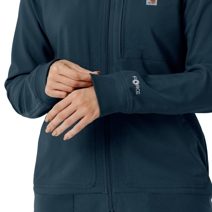 Force Cross-Flex Women's Lightweight Scrub Jacket Navy back detail