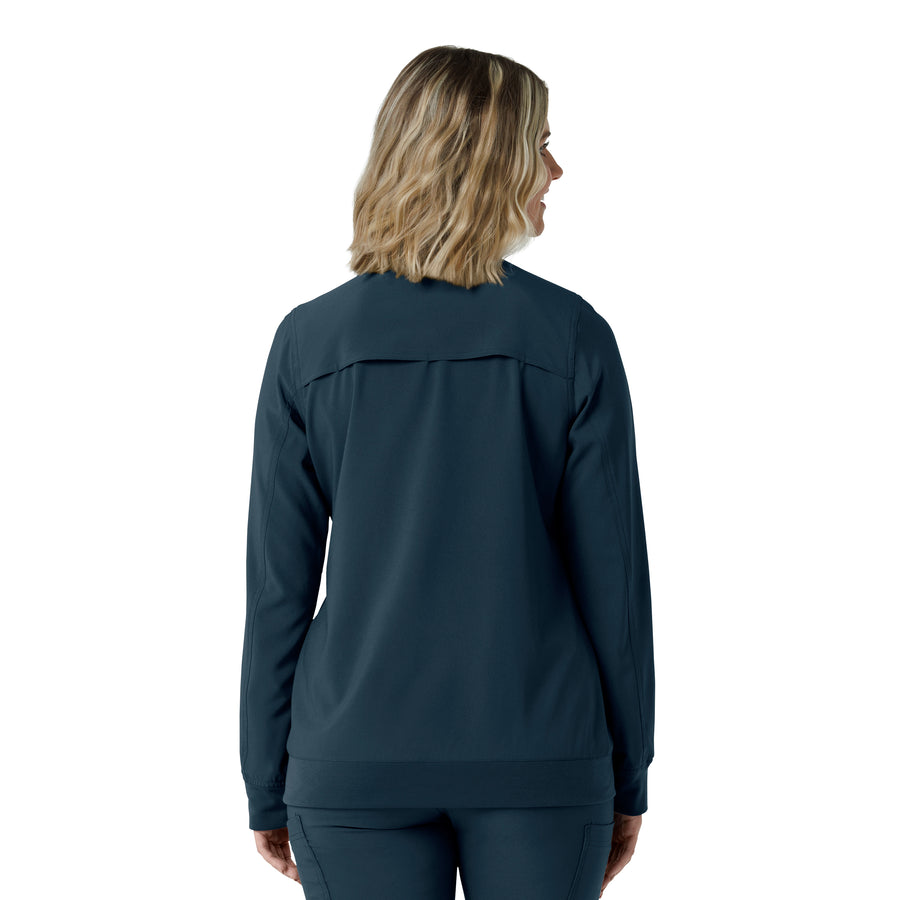 Force Cross-Flex Women's Lightweight Scrub Jacket Navy back view
