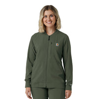 Force Cross-Flex Women's Lightweight Scrub Jacket Olive