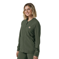 Force Cross-Flex Women's Lightweight Scrub Jacket Olive side view