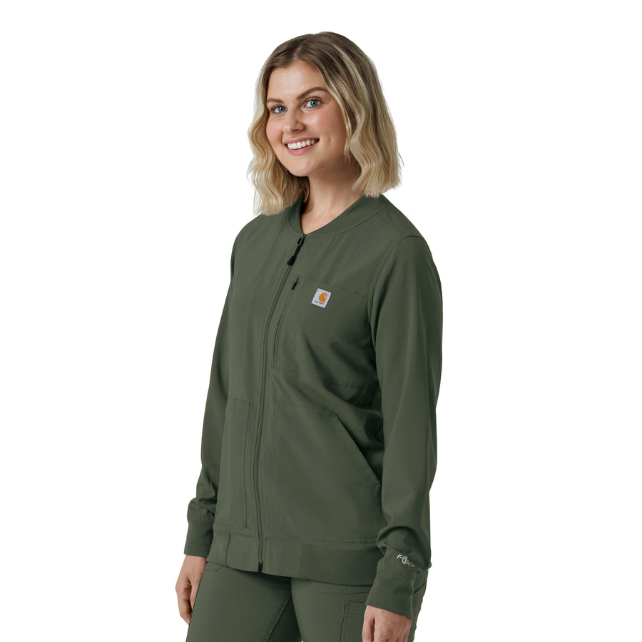 Force Cross-Flex Women's Lightweight Scrub Jacket Olive side view