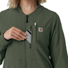 Force Cross-Flex Women's Lightweight Scrub Jacket Olive side detail 2