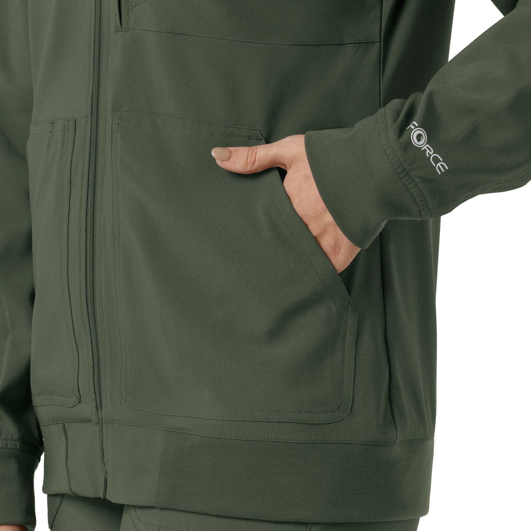 Carhartt Force Cross-Flex Women's Lightweight Scrub Jacket - Olive