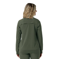 Force Cross-Flex Women's Lightweight Scrub Jacket Olive back view