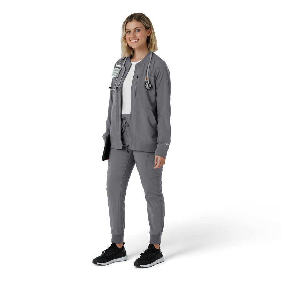 Force Cross-Flex Women's Lightweight Scrub Jacket Pewter full scrub set