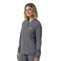 Force Cross-Flex Women's Lightweight Scrub Jacket Pewter side view