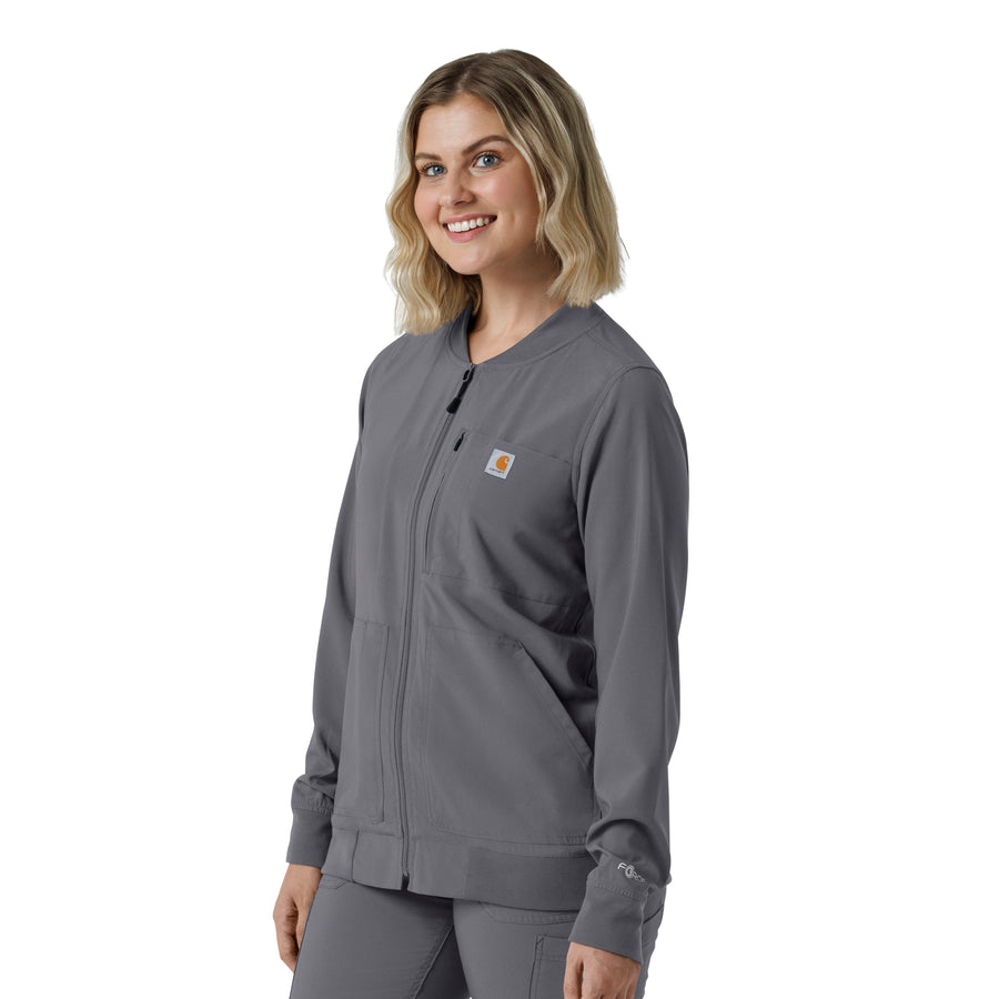Force Cross-Flex Women's Lightweight Scrub Jacket Pewter side view