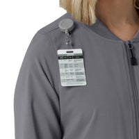 Force Cross-Flex Women's Lightweight Scrub Jacket Pewter side detail 1