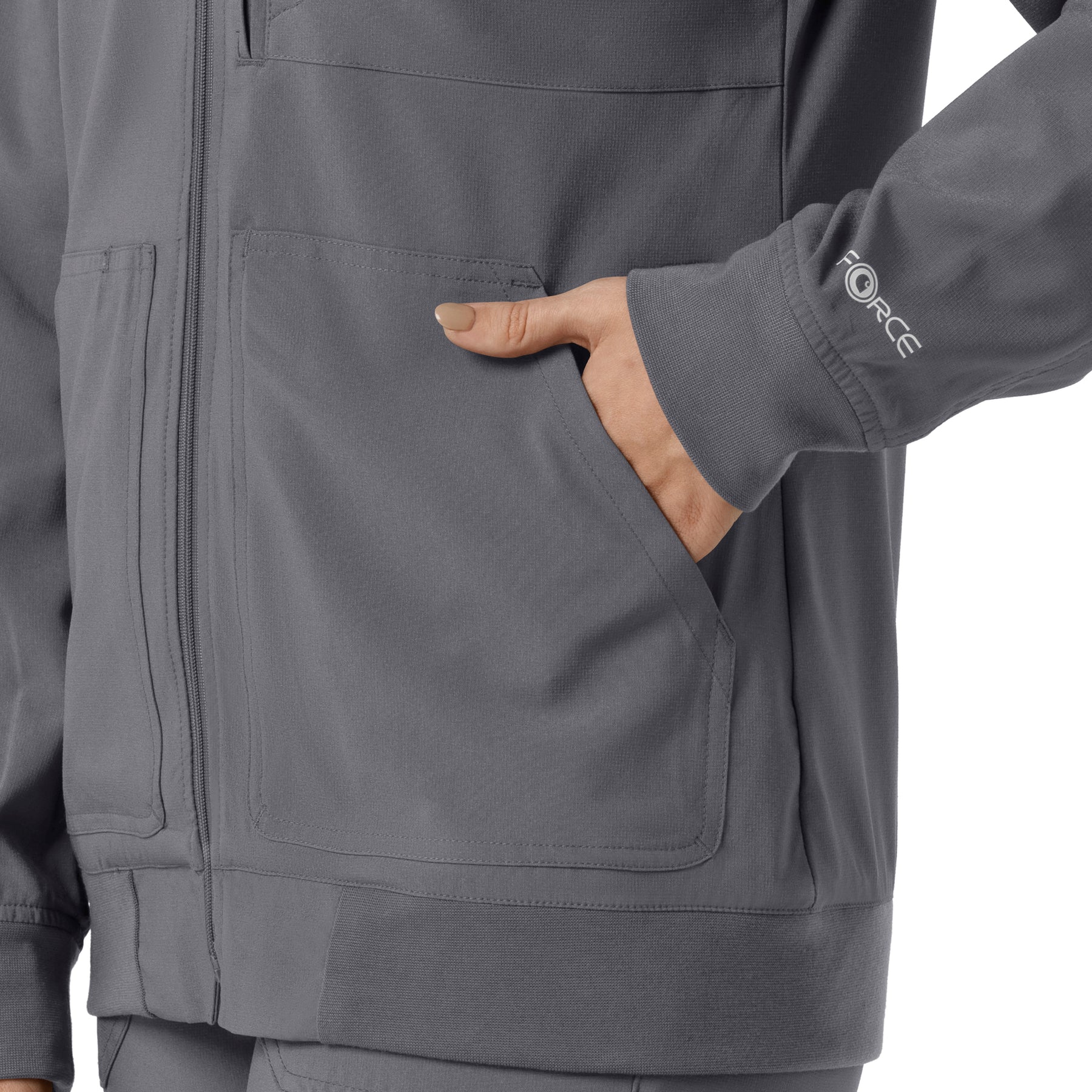 Carhartt Force Cross-Flex Women's Lightweight Scrub Jacket - Pewter