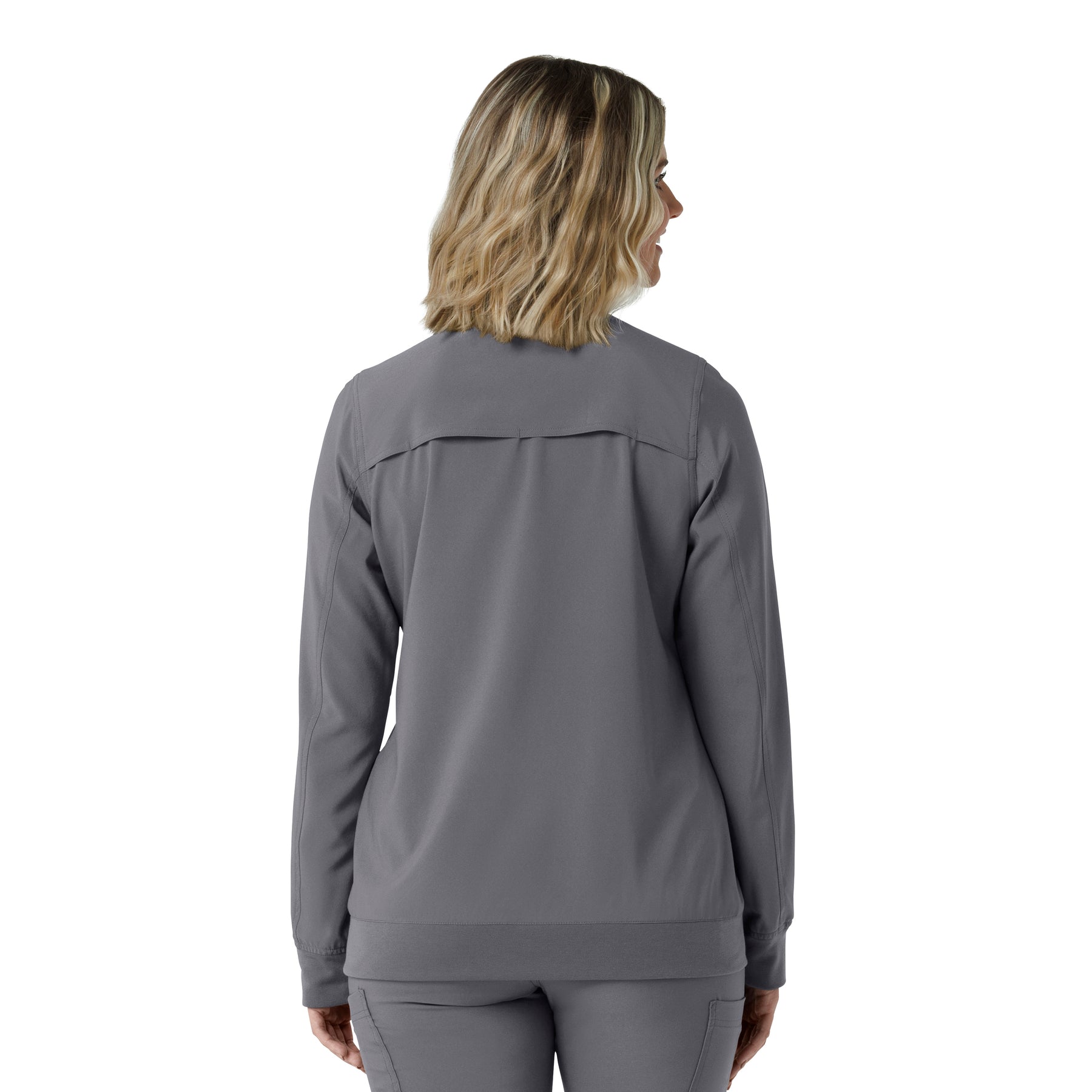 Force Cross-Flex Women's Lightweight Scrub Jacket Pewter back view