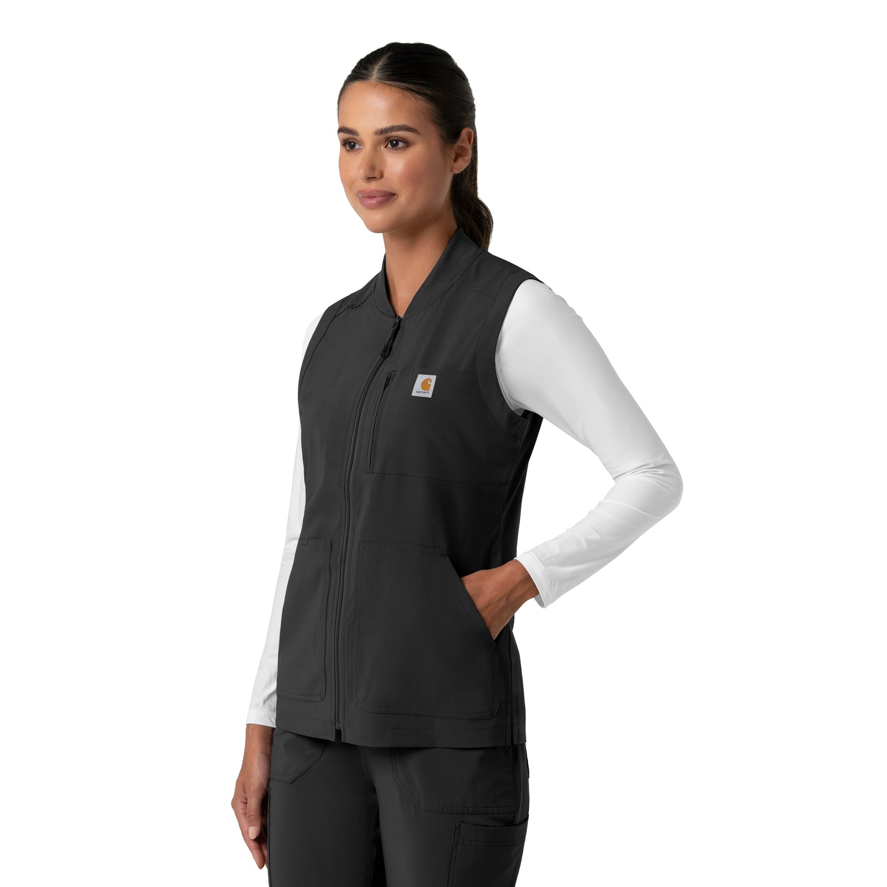 Force Cross-Flex Women's Lightweight Scrub Vest Black side view