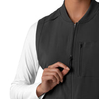 Force Cross-Flex Women's Lightweight Scrub Vest Black side detail 1