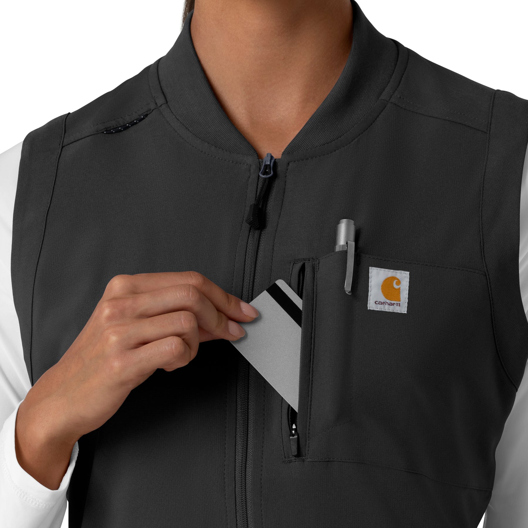 Force Cross-Flex Women's Lightweight Scrub Vest Black back detail