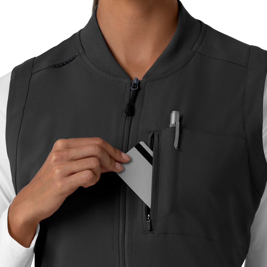Force Cross-Flex Women's Lightweight Scrub Vest Black back detail