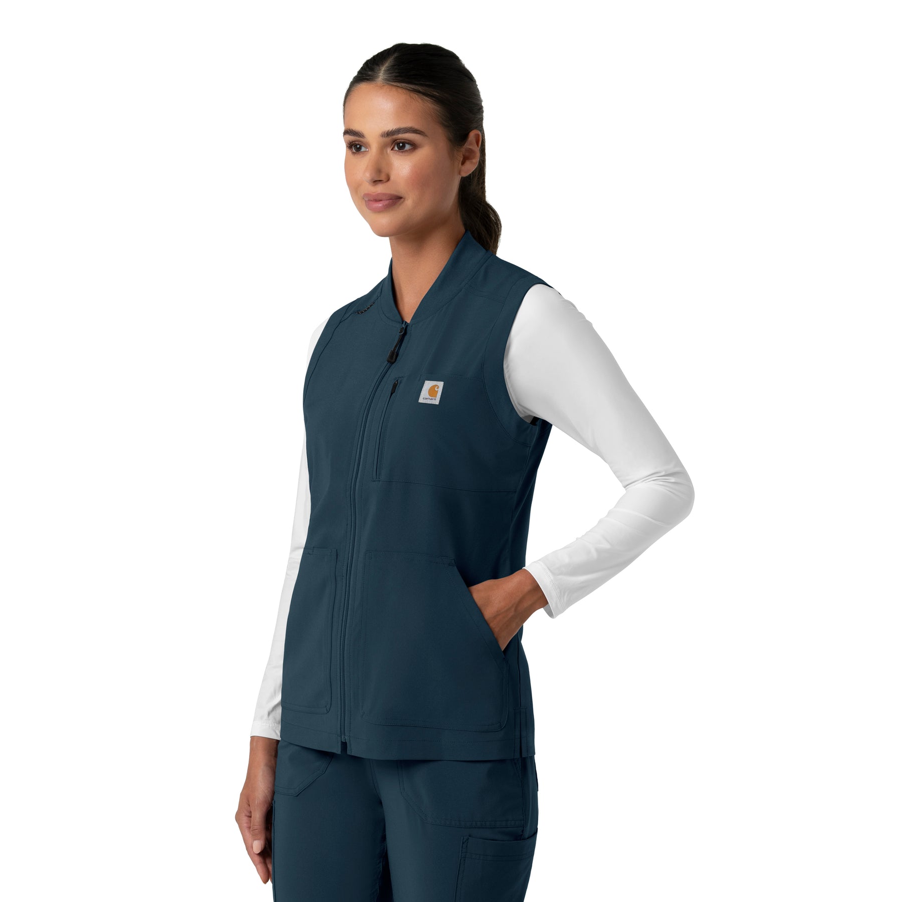 Force Cross-Flex Women's Lightweight Scrub Vest Navy side view
