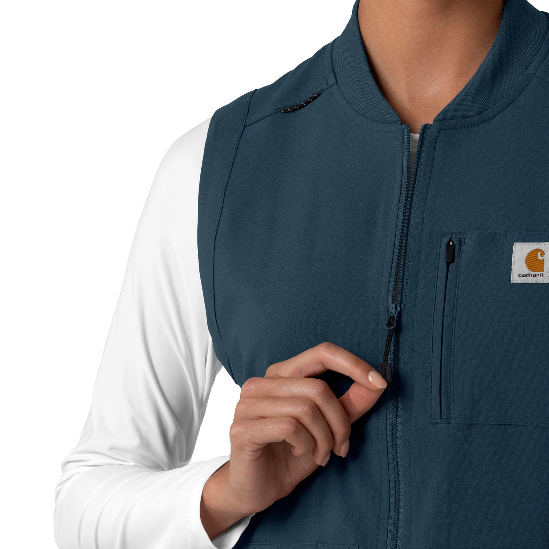 Force Cross-Flex Women's Lightweight Scrub Vest Navy side detail 1