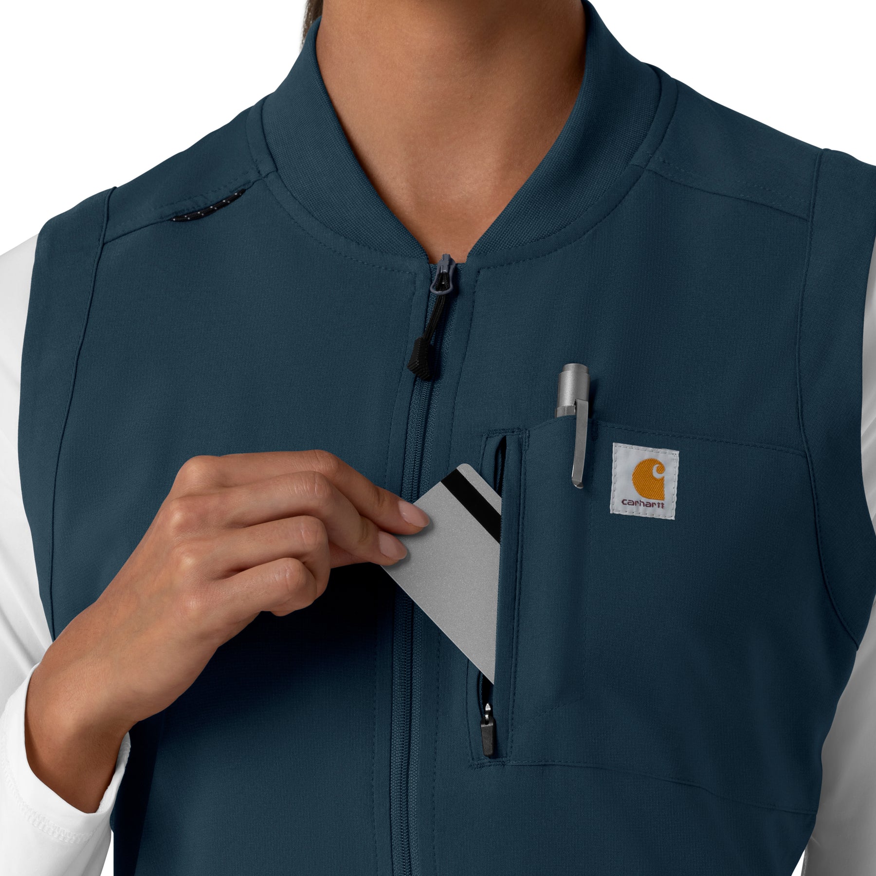 Force Cross-Flex Women's Lightweight Scrub Vest Navy back detail