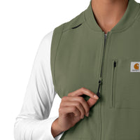 Force Cross-Flex Women's Lightweight Scrub Vest Olive side detail 1