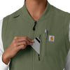 Force Cross-Flex Women's Lightweight Scrub Vest Olive back detail