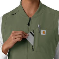 Force Cross-Flex Women's Lightweight Scrub Vest Olive back detail