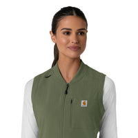Carhartt Force Cross-Flex Women's Lightweight Scrub Vest - Olive