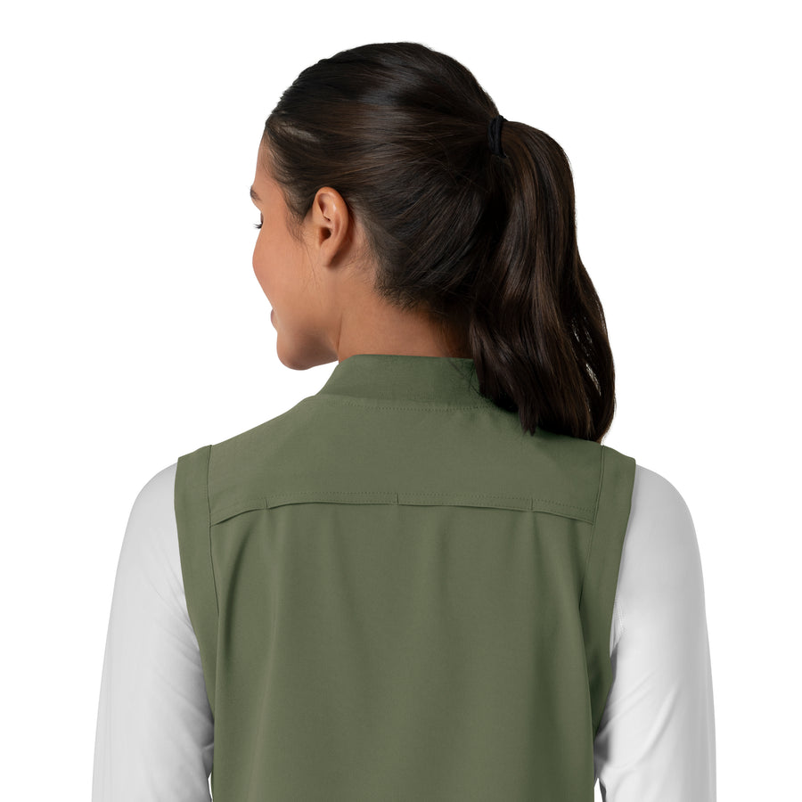 Carhartt Force Cross-Flex Women's Lightweight Scrub Vest - Olive