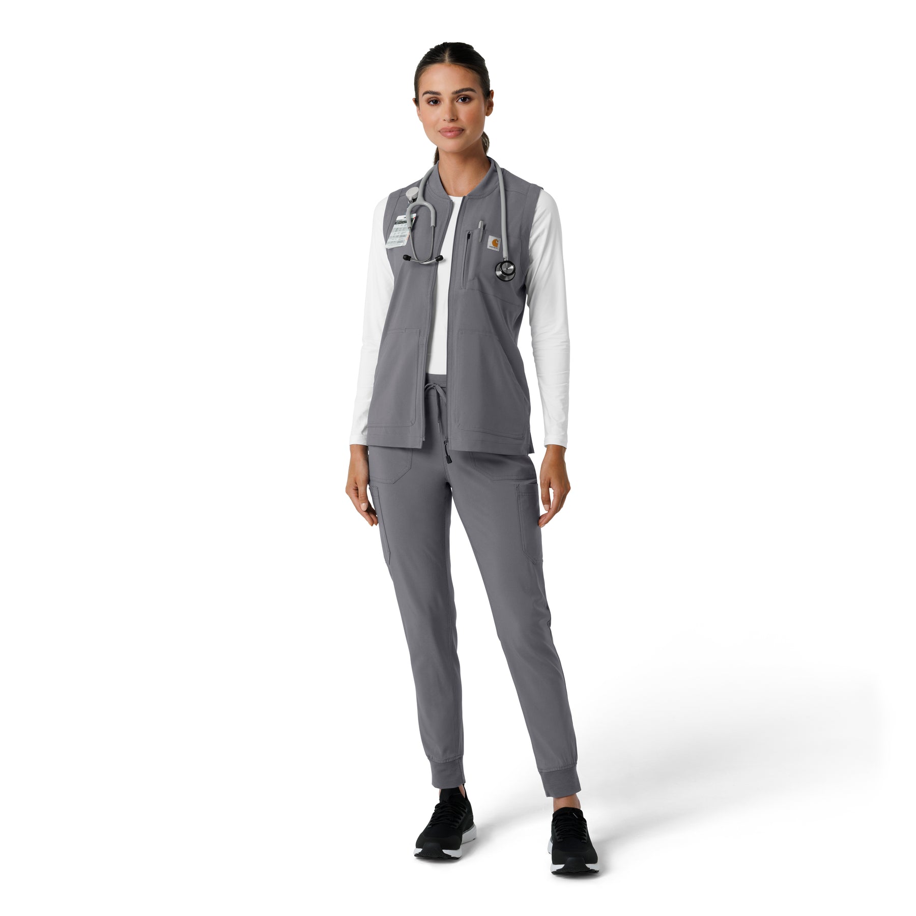 Force Cross-Flex Women's Lightweight Scrub Vest Pewter full scrub set