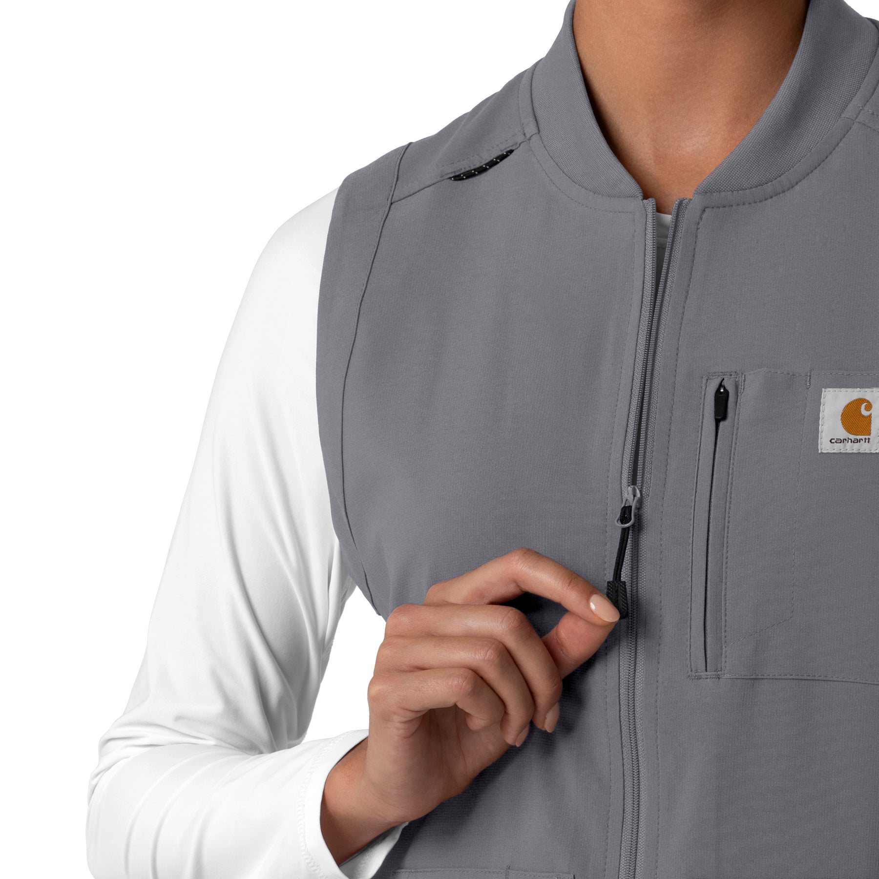 Force Cross-Flex Women's Lightweight Scrub Vest Pewter side detail 1