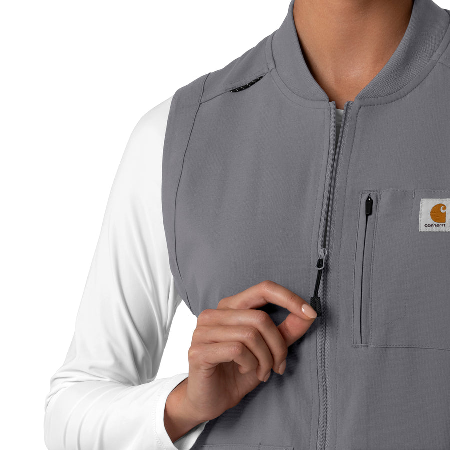Force Cross-Flex Women's Lightweight Scrub Vest Pewter side detail 1