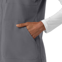Force Cross-Flex Women's Lightweight Scrub Vest Pewter hemline detail