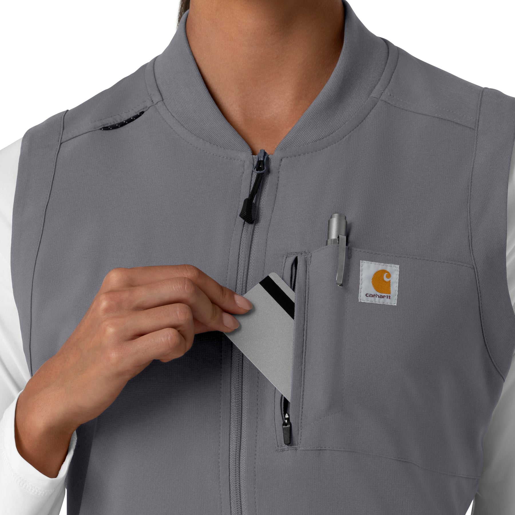 Force Cross-Flex Women's Lightweight Scrub Vest Pewter back detail