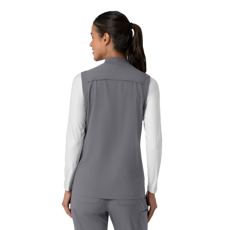Force Cross-Flex Women's Lightweight Scrub Vest Pewter back view