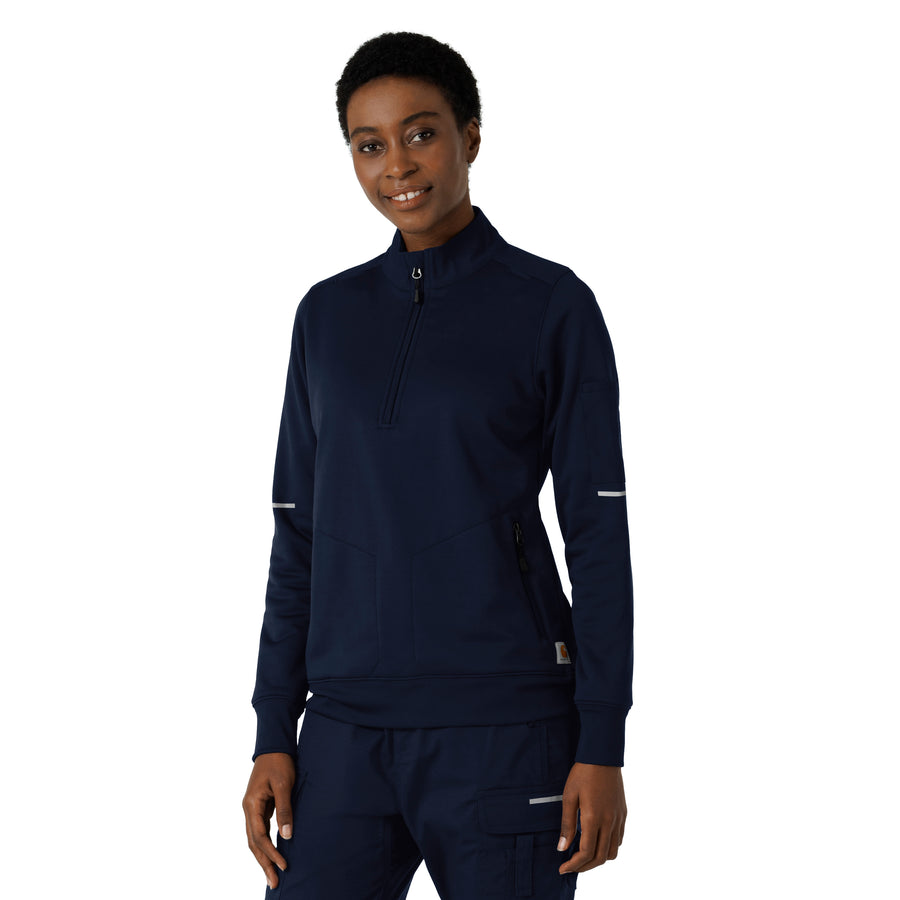 Rugged Flex RSCU Women's Half Zip Dark Navy side view