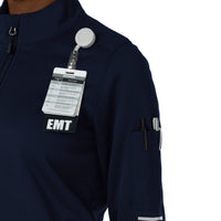 Rugged Flex RSCU Women's Half Zip Dark Navy hemline detail