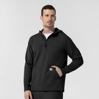 Layers Men's Quarter Zip Waffle Hoodie Black