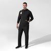 Layers Men's Quarter Zip Waffle Hoodie Black full scrub set