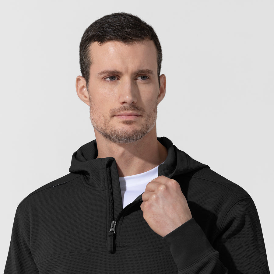 Carhartt Men's Quarter Zip Waffle Hoodie - Black