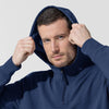 Layers Men's Quarter Zip Waffle Hoodie Navy side detail 1