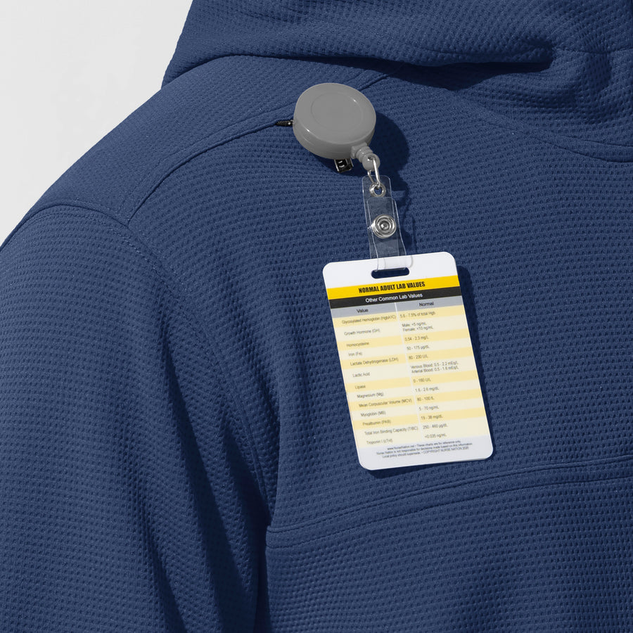 Layers Men's Quarter Zip Waffle Hoodie Navy back detail