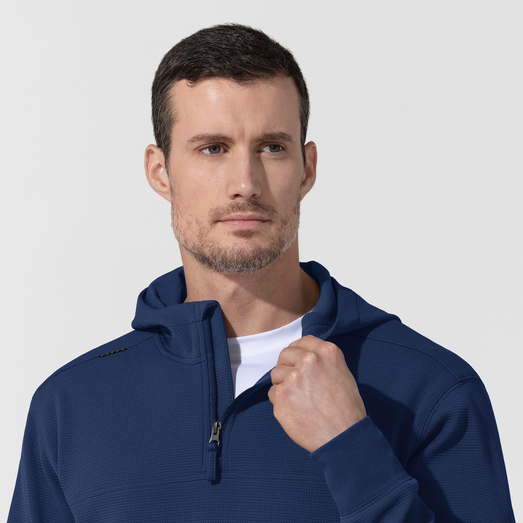 Carhartt Men's Quarter Zip Waffle Hoodie - Navy