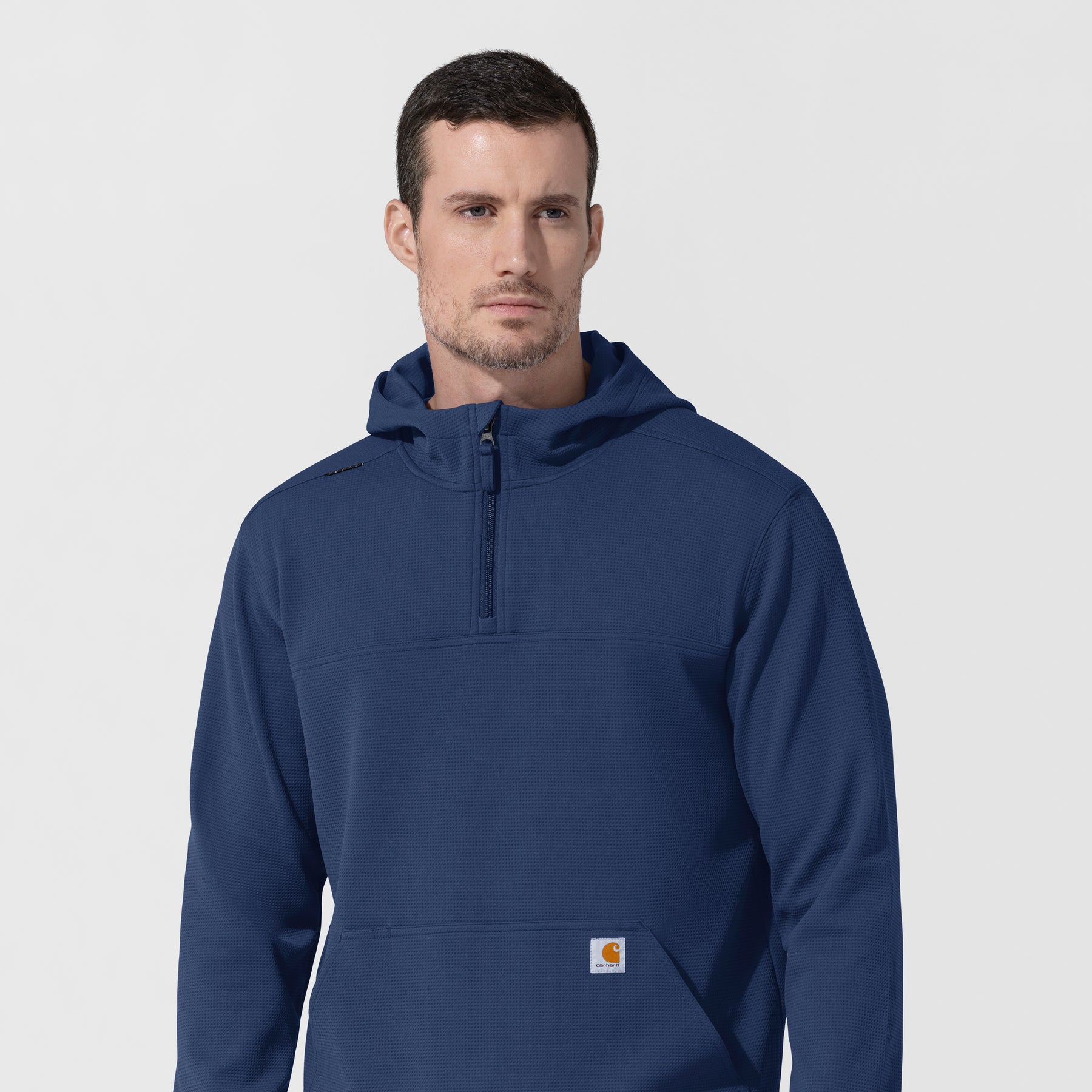 Carhartt Men's Quarter Zip Waffle Hoodie - Navy