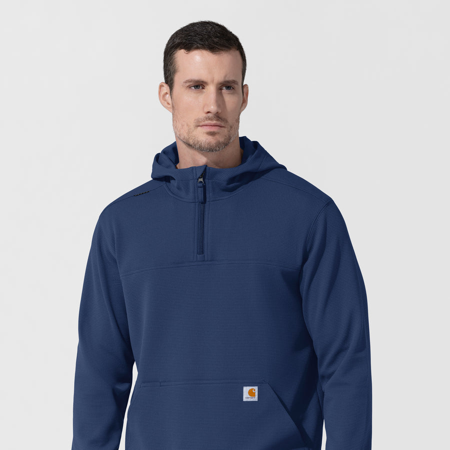 Carhartt Men's Quarter Zip Waffle Hoodie - Navy