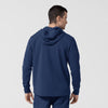 Layers Men's Quarter Zip Waffle Hoodie Navy back view