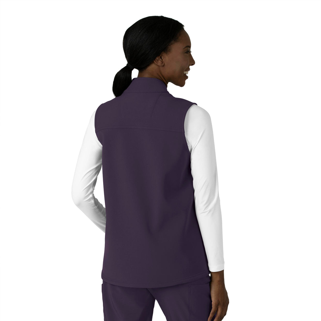 Rugged Flex Women's Bonded Fleece Vest Black Plum back view