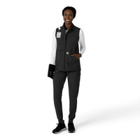 Rugged Flex Women's Bonded Fleece Vest Black full scrub set