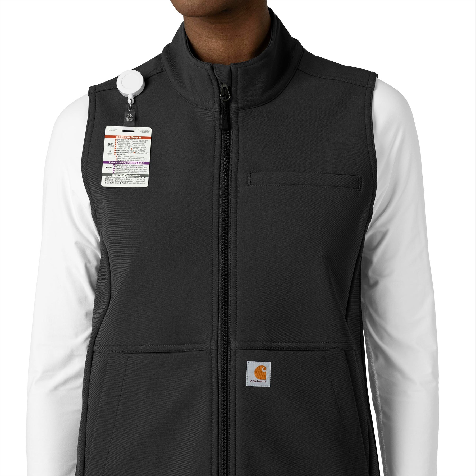 Rugged Flex Women's Bonded Fleece Vest Black front detail
