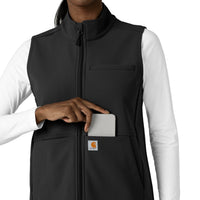 Rugged Flex Women's Bonded Fleece Vest Black side detail 1