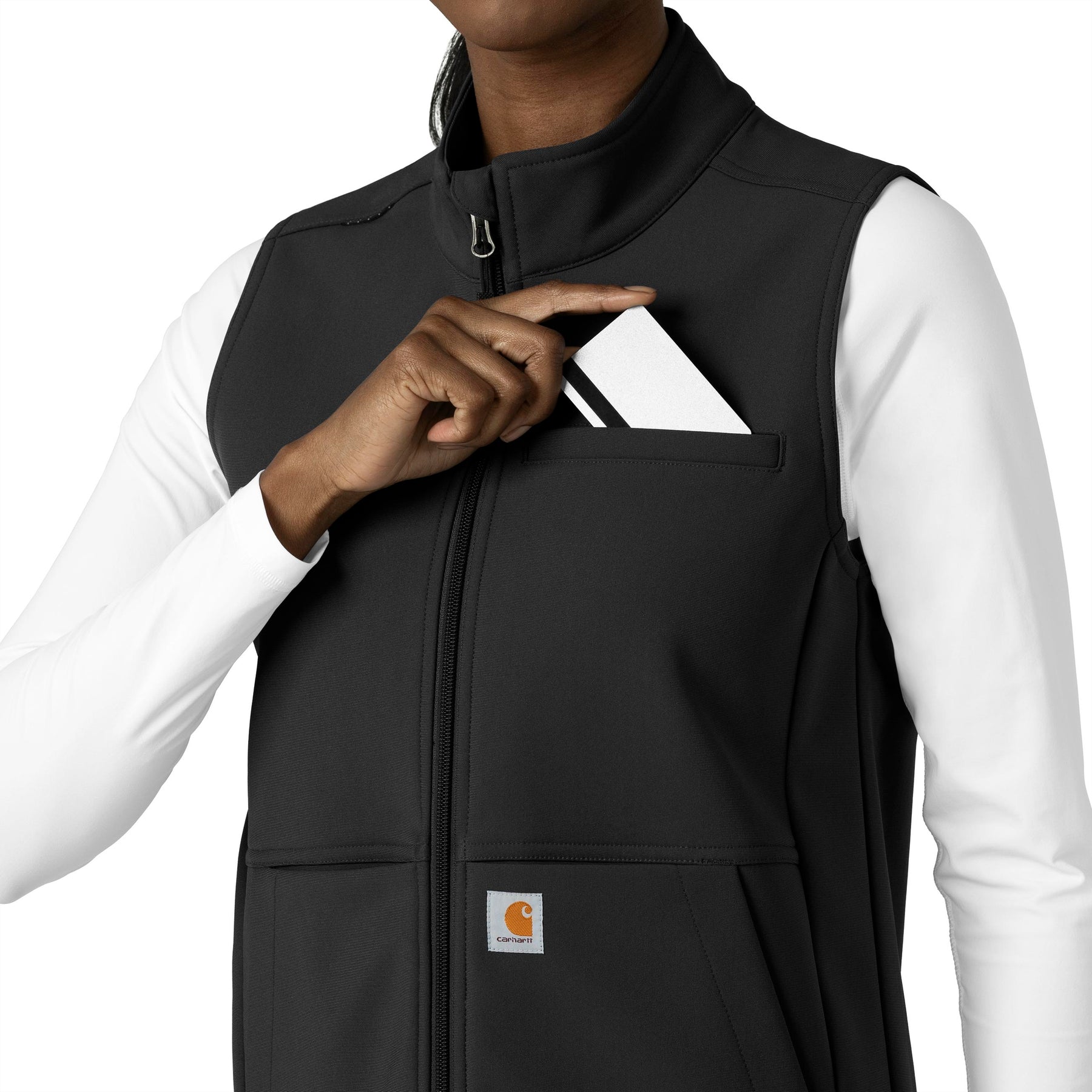 Rugged Flex Women's Bonded Fleece Vest Black side detail 2