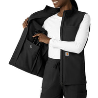 Rugged Flex Women's Bonded Fleece Vest Black hemline detail