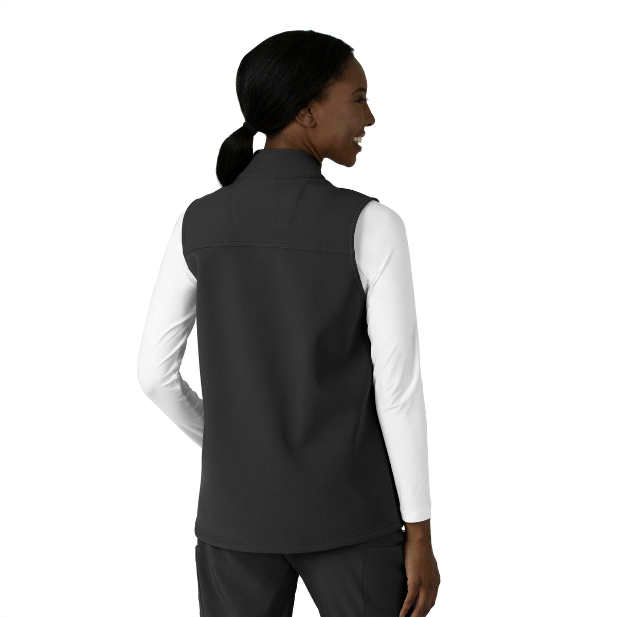 Rugged Flex Women's Bonded Fleece Vest Black back view